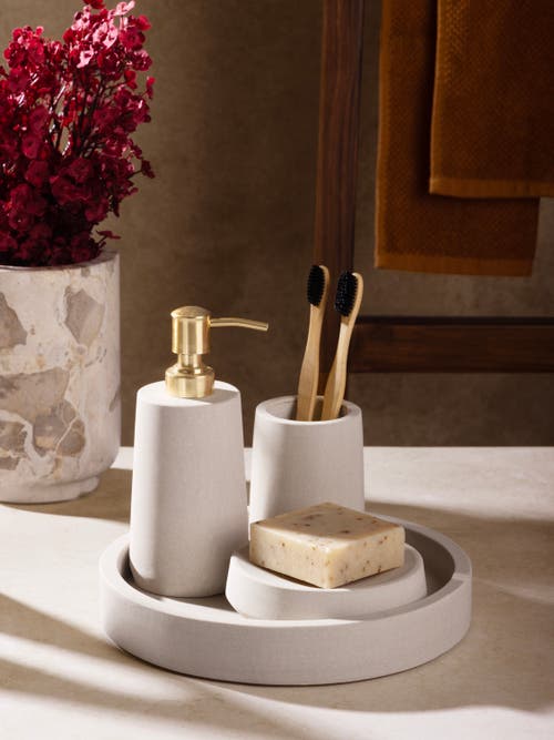 Gauri Kohli Casablanca Sandstone Bath Accessories, Set Of 4 In Sand
