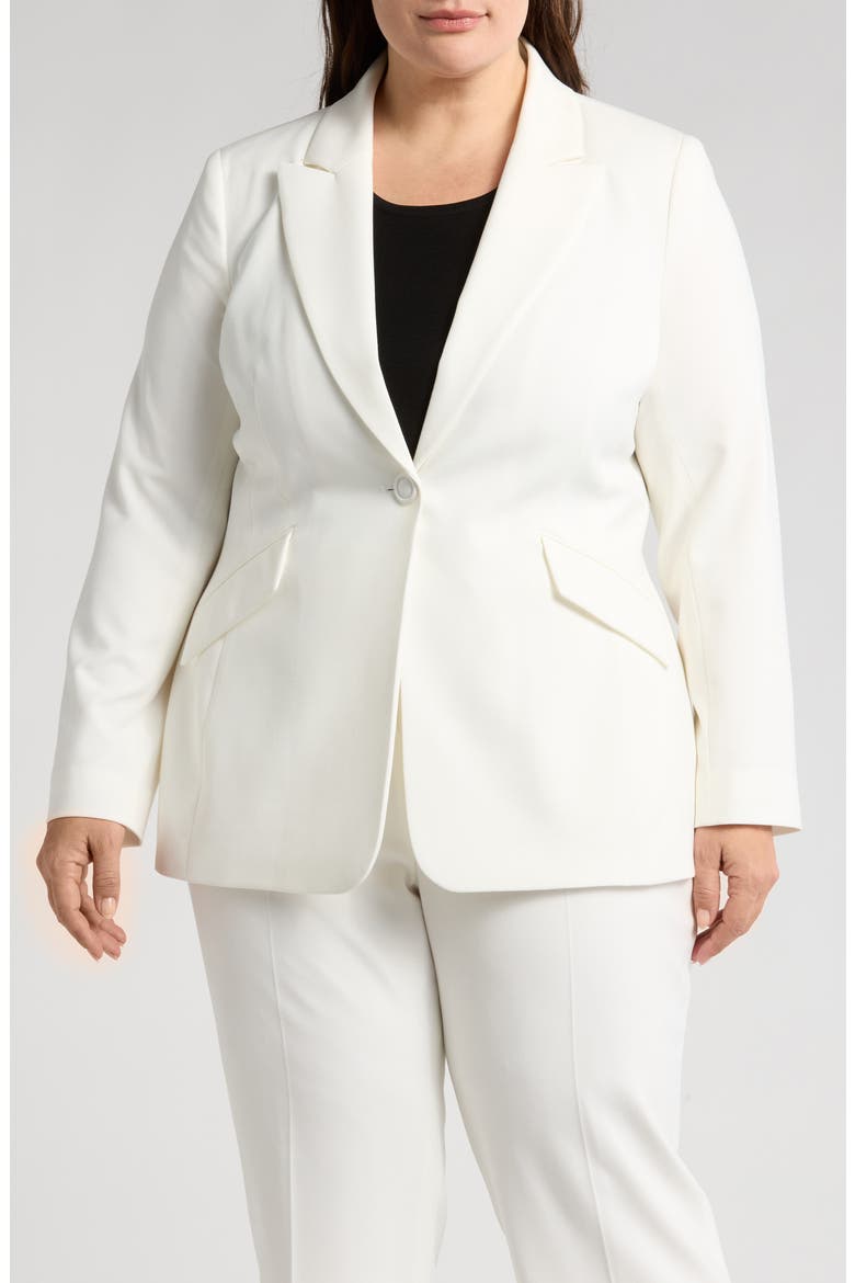 One-Button Blazer, Alternate, color, WHITE
