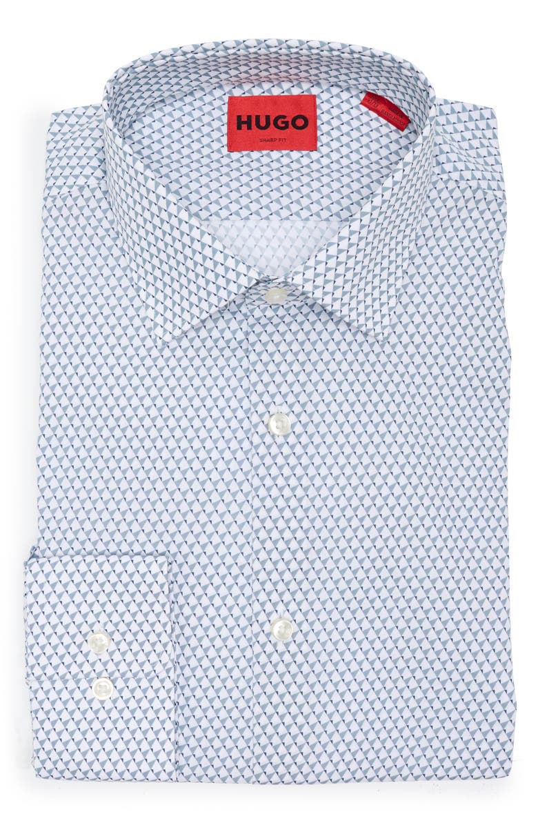 HUGO Mabel Sharp Fit Geometric Print Dress Shirt, Alternate, color,