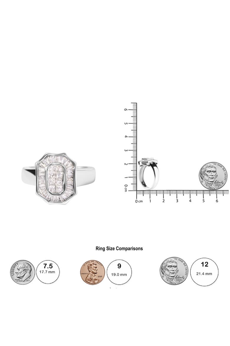 14K White Gold 1.00 Cttw Diamond Cocktail Art Deco Style Ring, Alternate, color, White