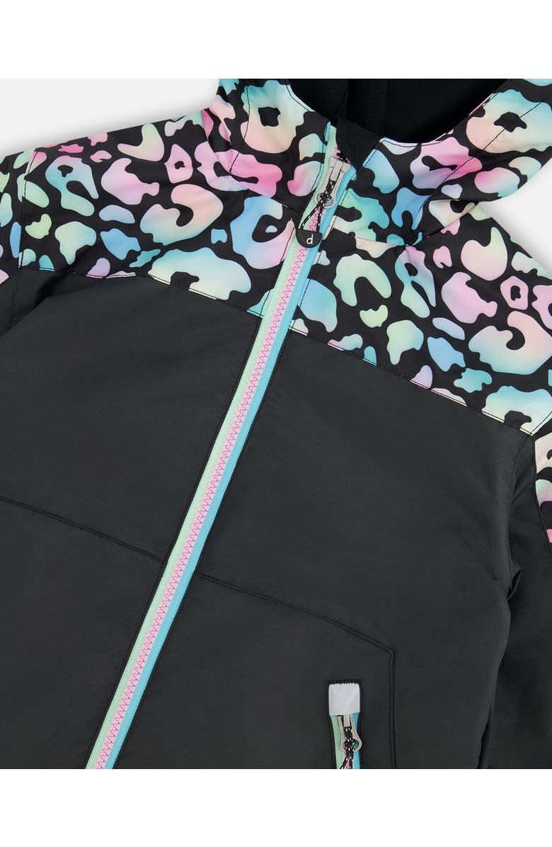 Deux par Deux 3-in-1 Two-Piece Mid-Season Outerwear Set Animal - Inner Jacket, Alternate, color, Black Animal Print