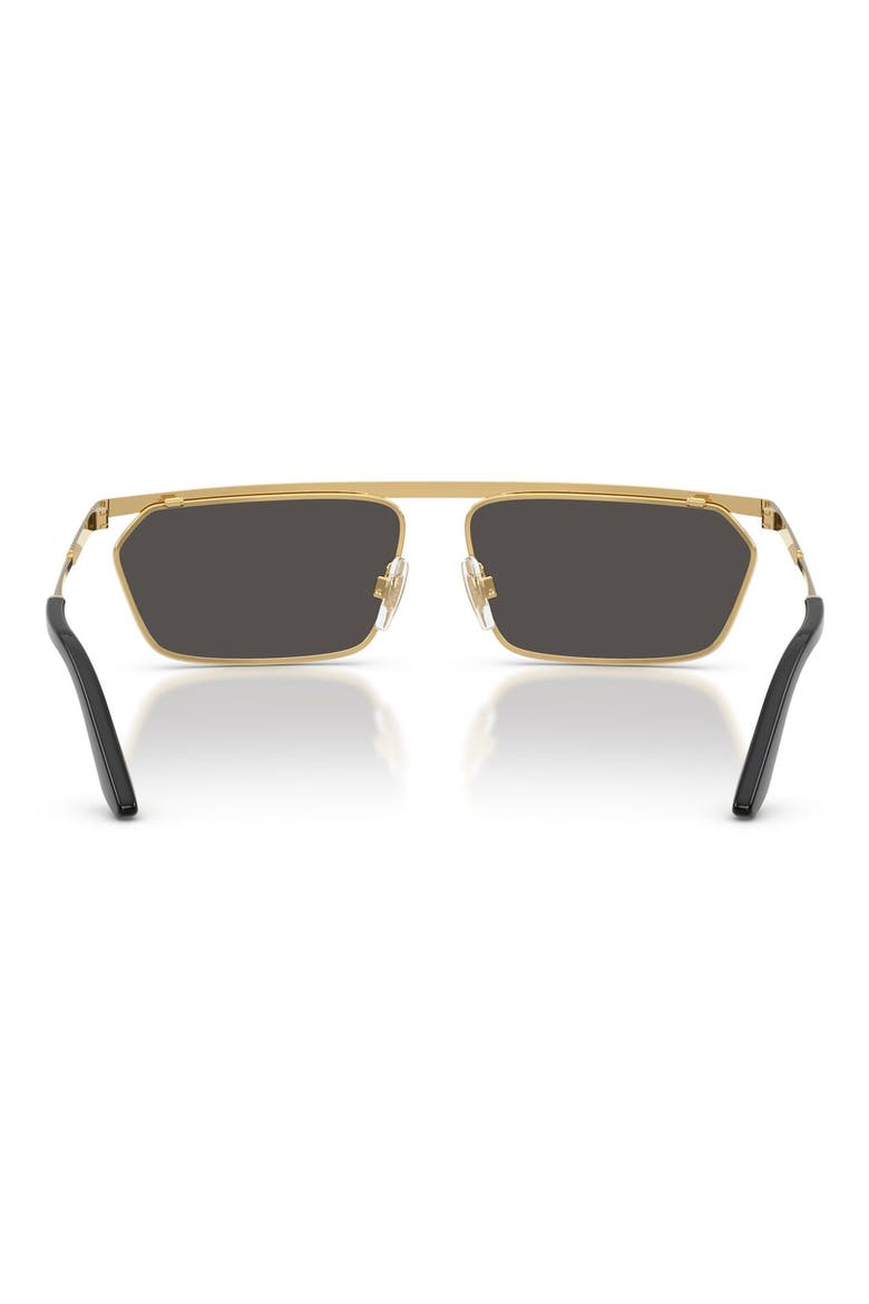60mm Rectangular Sunglasses, Alternate, color, GOLD/ SILVER / DARK GREY