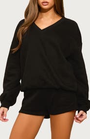 EDIKTED Bronte V-Neck Sweatshirt