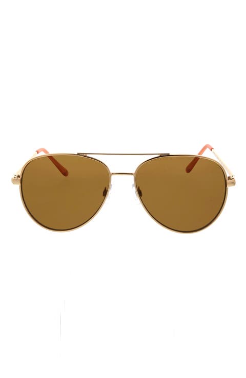 58mm Mod Rounded Aviator Sunglasses