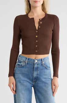 Blu Pepper Button Front Crop Cardigan