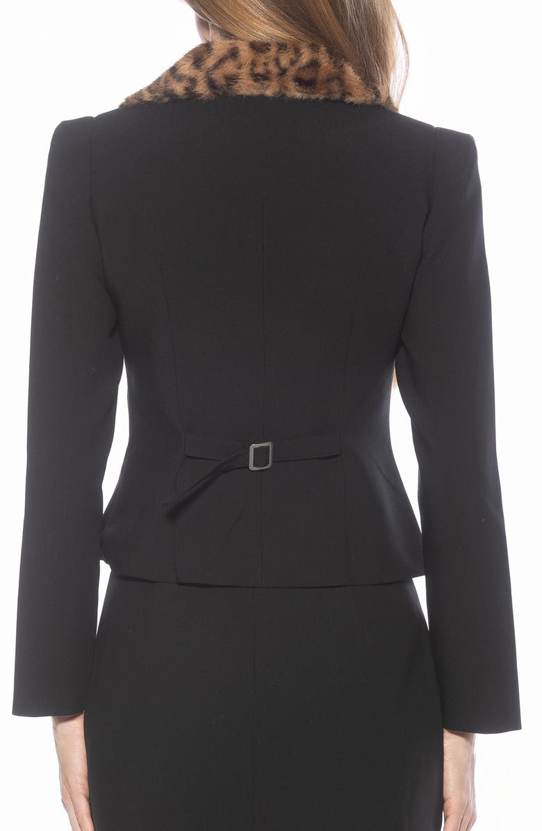 Alexia Admor Sabrina Faux Fur Notch Collar Blazer, Alternate, color, Black