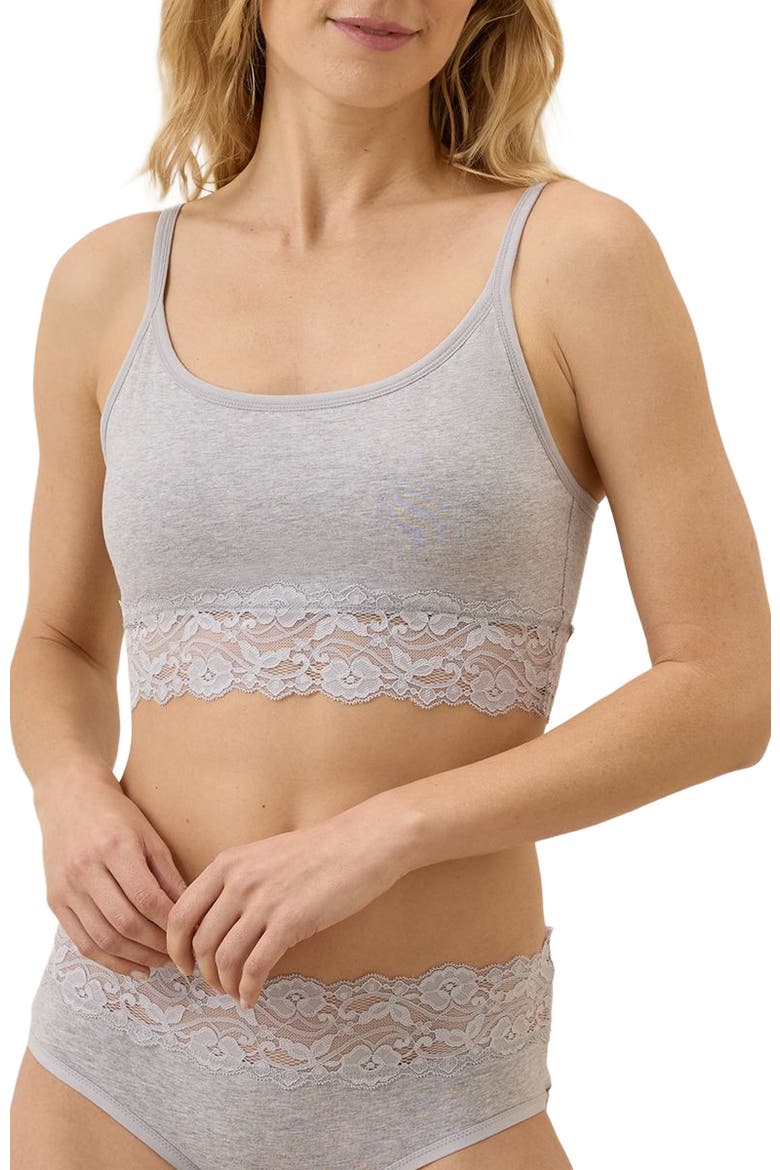 Lace Smooth Cup Bralette, Main, color, Light Heather Grey