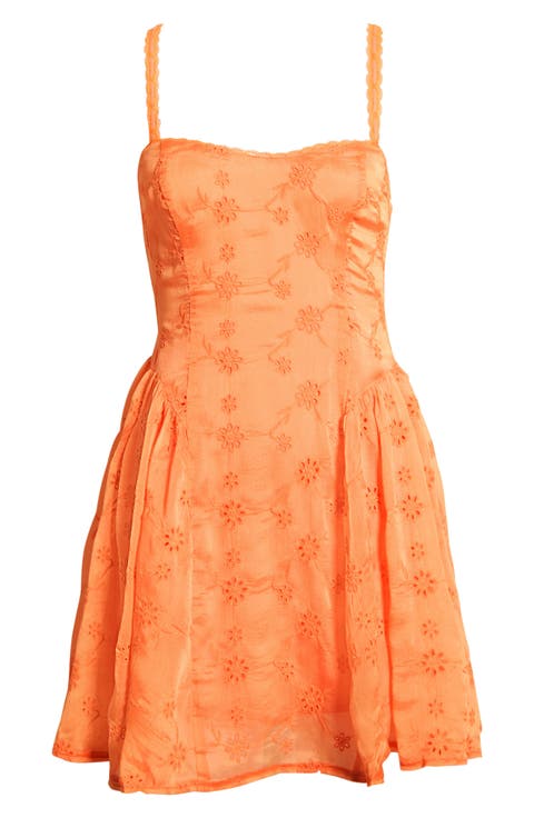 Eyelet Lace Fit & Flare Party Dress