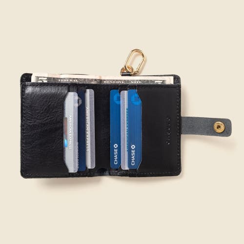 Casupo Wallet With Snap And Key Ring In Black