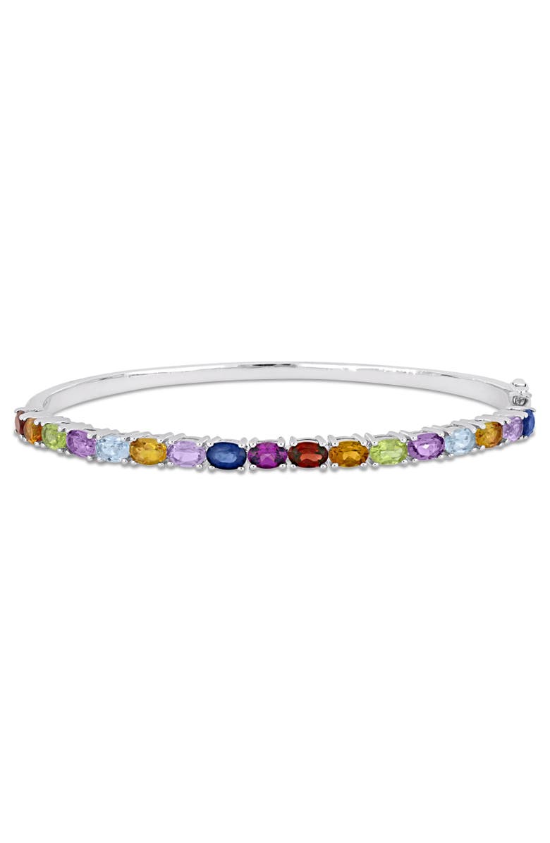 Julianna B. Multi-Gem Half Tennis Bangle Sterling Silver, Main, color,