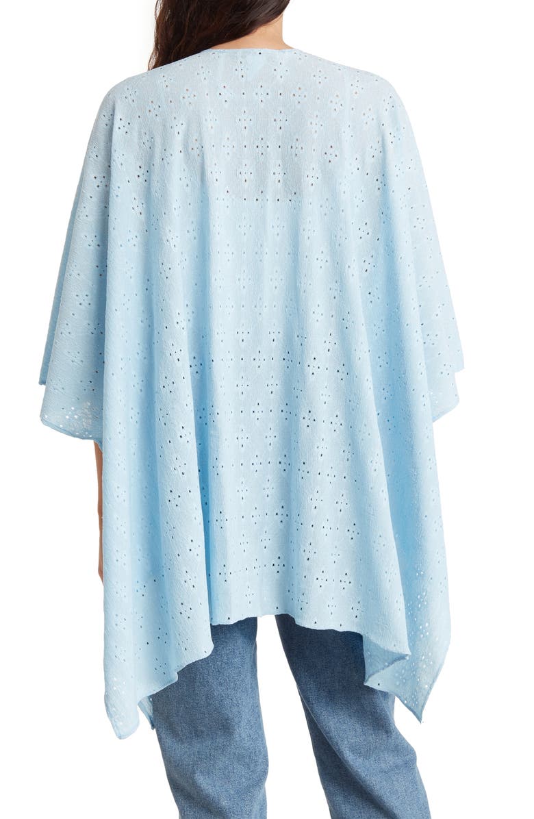 Nine West Eyelet Ruana, Alternate, color, Chambray