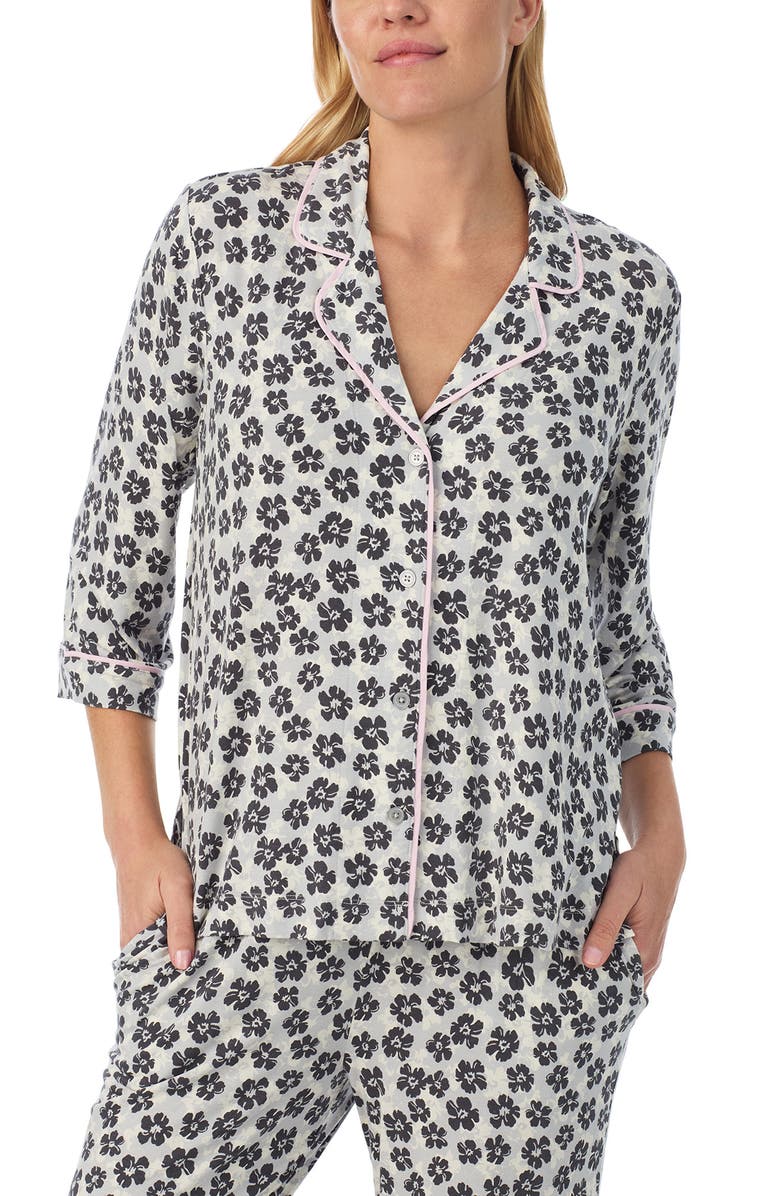 Sanctuary Floral Long Pajamas, Alternate, color, Grey Floral