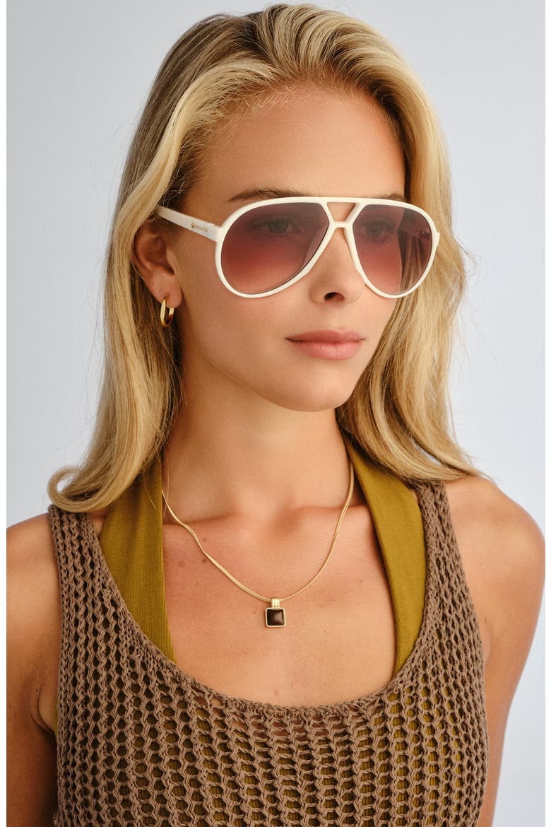 Skyveil Aviator Sunglasses, Alternate, color, IVORY