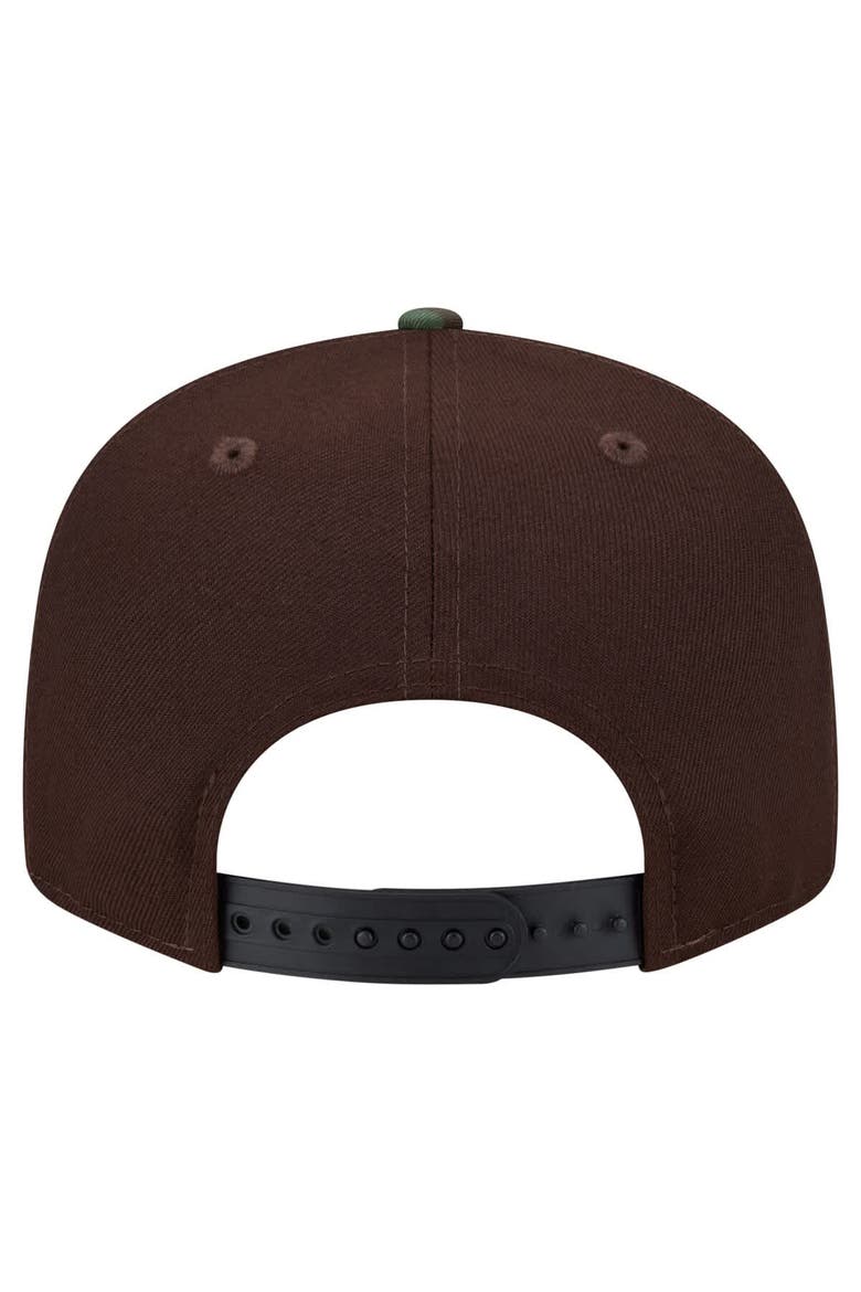 Men's New Era  Dark Brown Philadelphia Eagles Burnt Wood Camo 9FIFTY Snapback Hat, Alternate, color, Dark Brown
