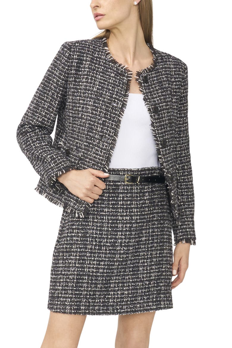 Frayed Edge Boxy Jacket, Alternate, color, CHICORY COFFEE