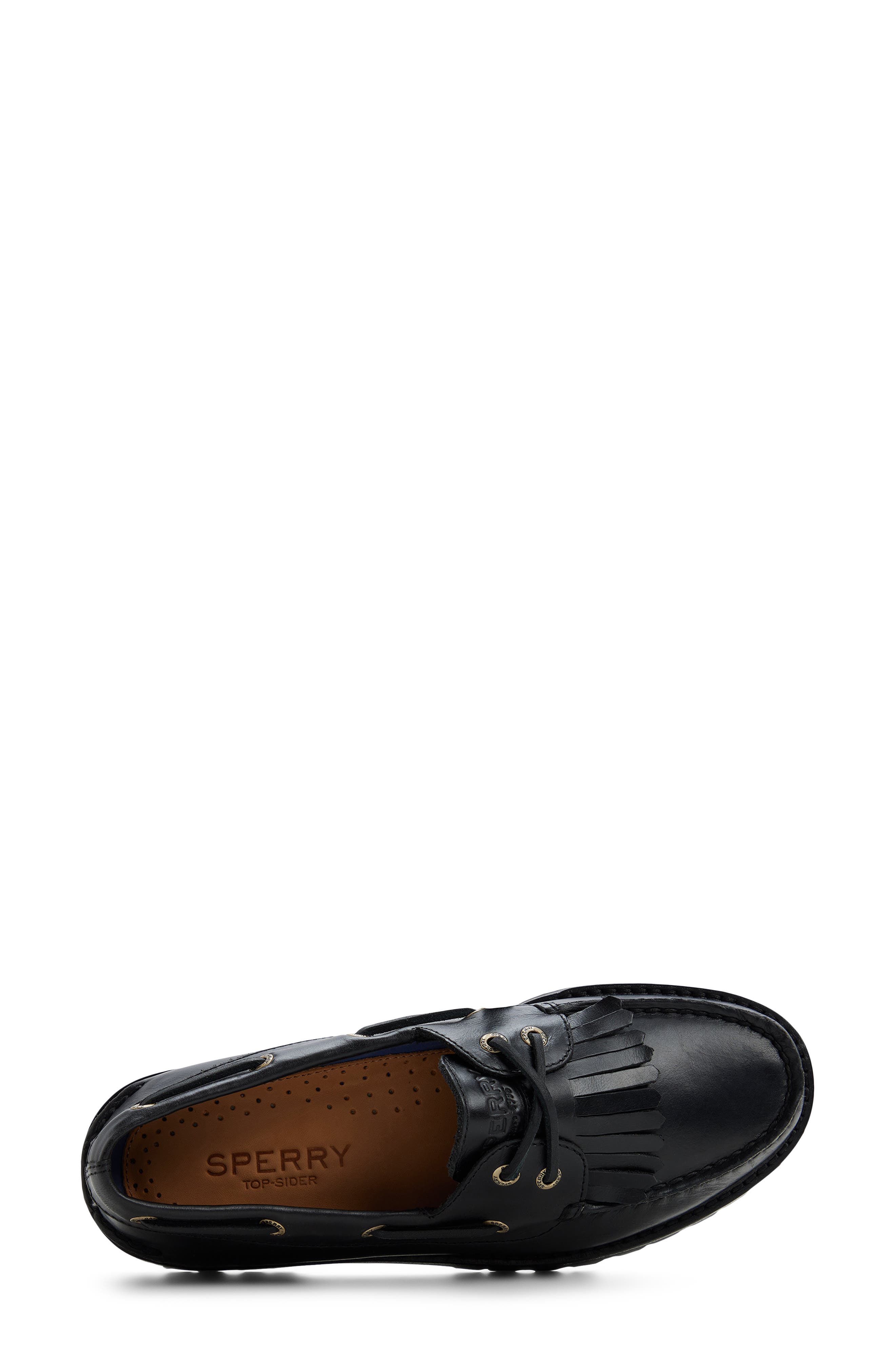 Authentic Original Kiltie Lug Boat Shoe, Alternate, color, BLACK