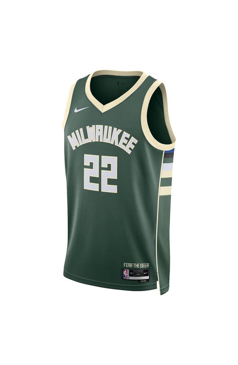 Nike Unisex Nike Khris Middleton Hunter Green Milwaukee Bucks Swingman Jersey - Icon Edition, Alternate, color, 