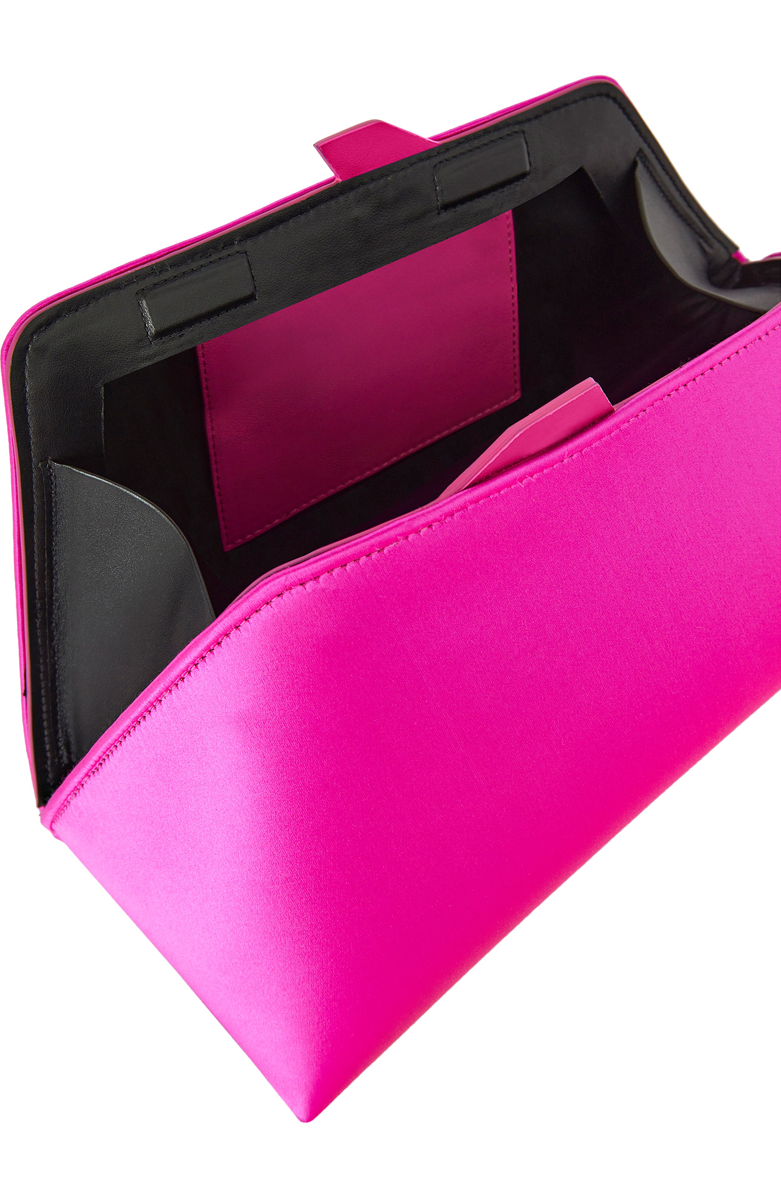 The Attico 8:30 PM Satin Frame Clutch, Alternate, color, 