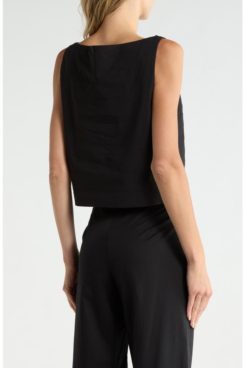 Boat Neck Sleeveless Shell, Alternate, color, BLACK