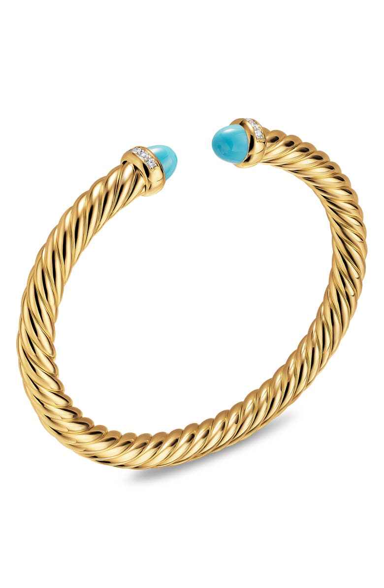David Yurman Cablespira<sup>®</sup> Flex Bracelet, 6mm, Alternate, color, Turquoise