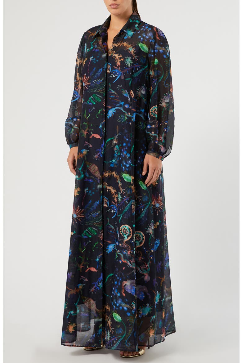 Cotton & Silk Shirtdress, Main, color, MIDNIGHT BLUE