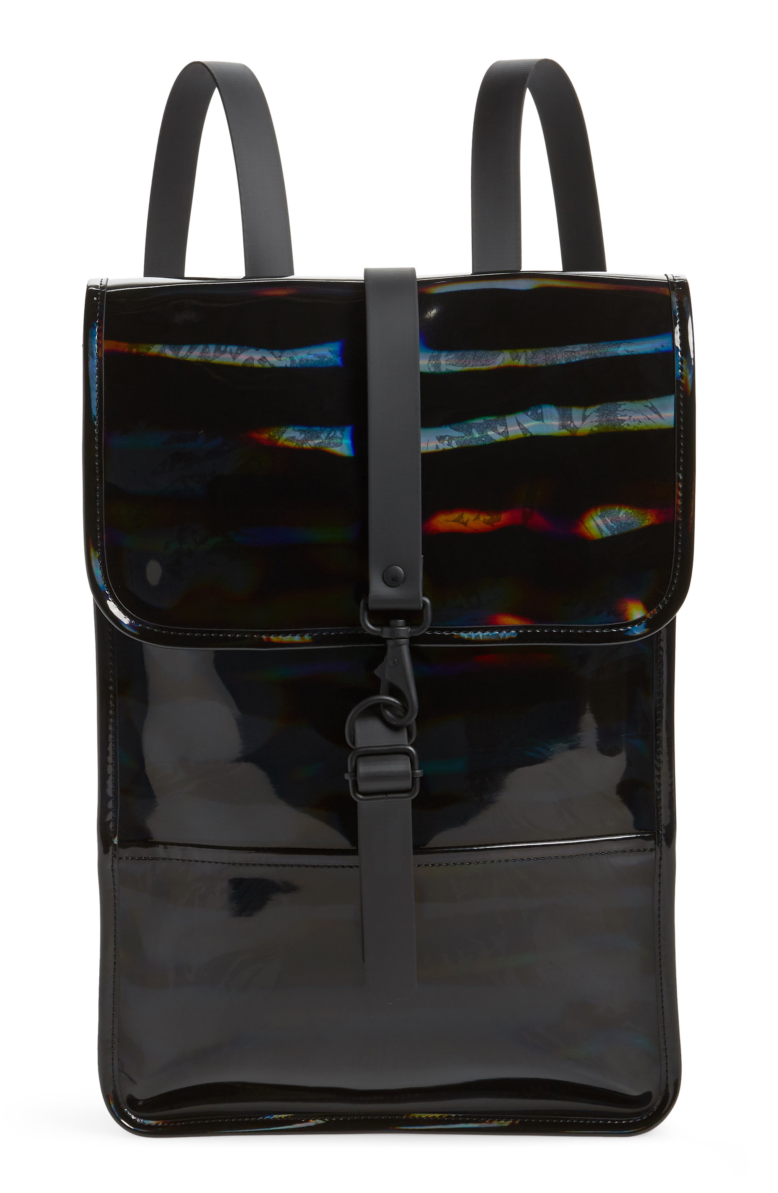 Rains Mini Waterproof Holographic Backpack, Main, color, 
