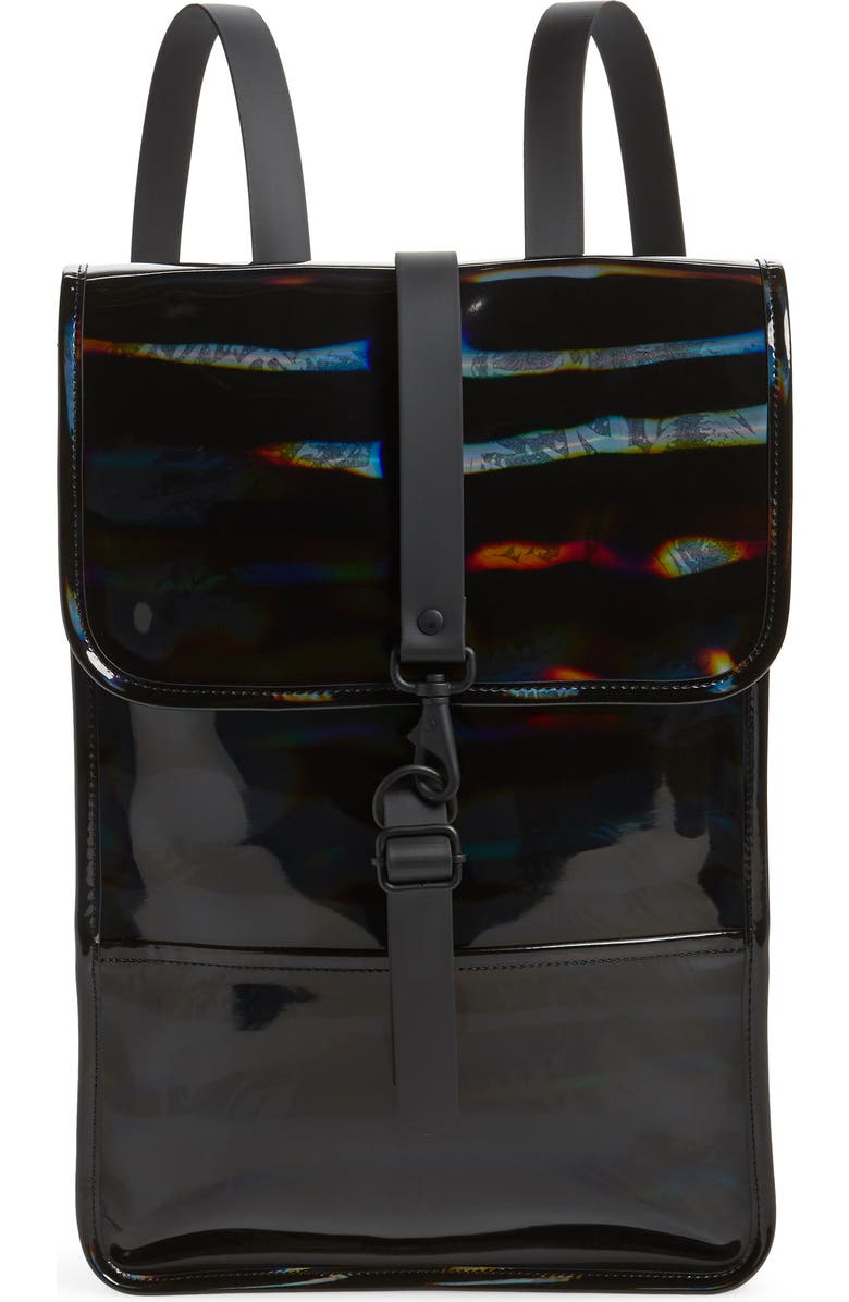 Rains Mini Waterproof Holographic Backpack, Main, color,