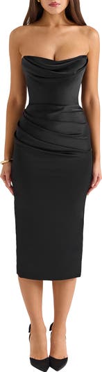 Santana Strapless Satin Cocktail Dress