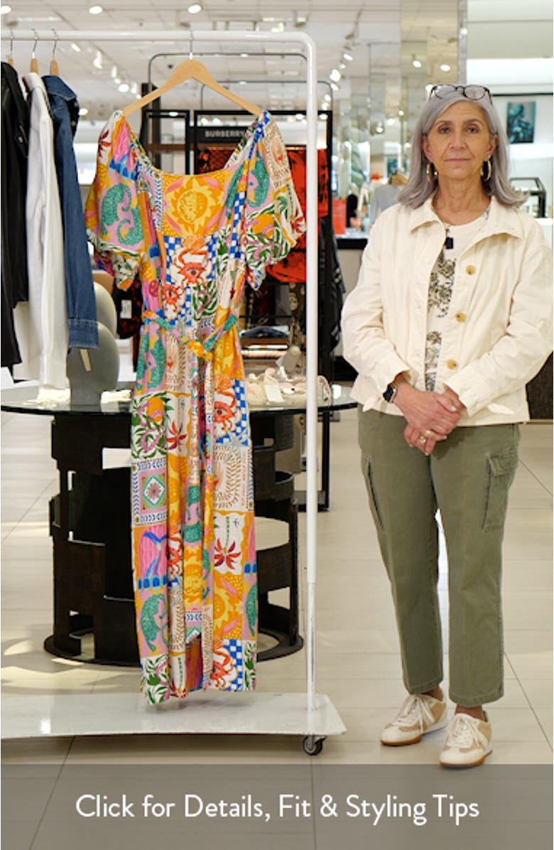 Positano Patchwork Print Jumpsuit, sales video thumbnail