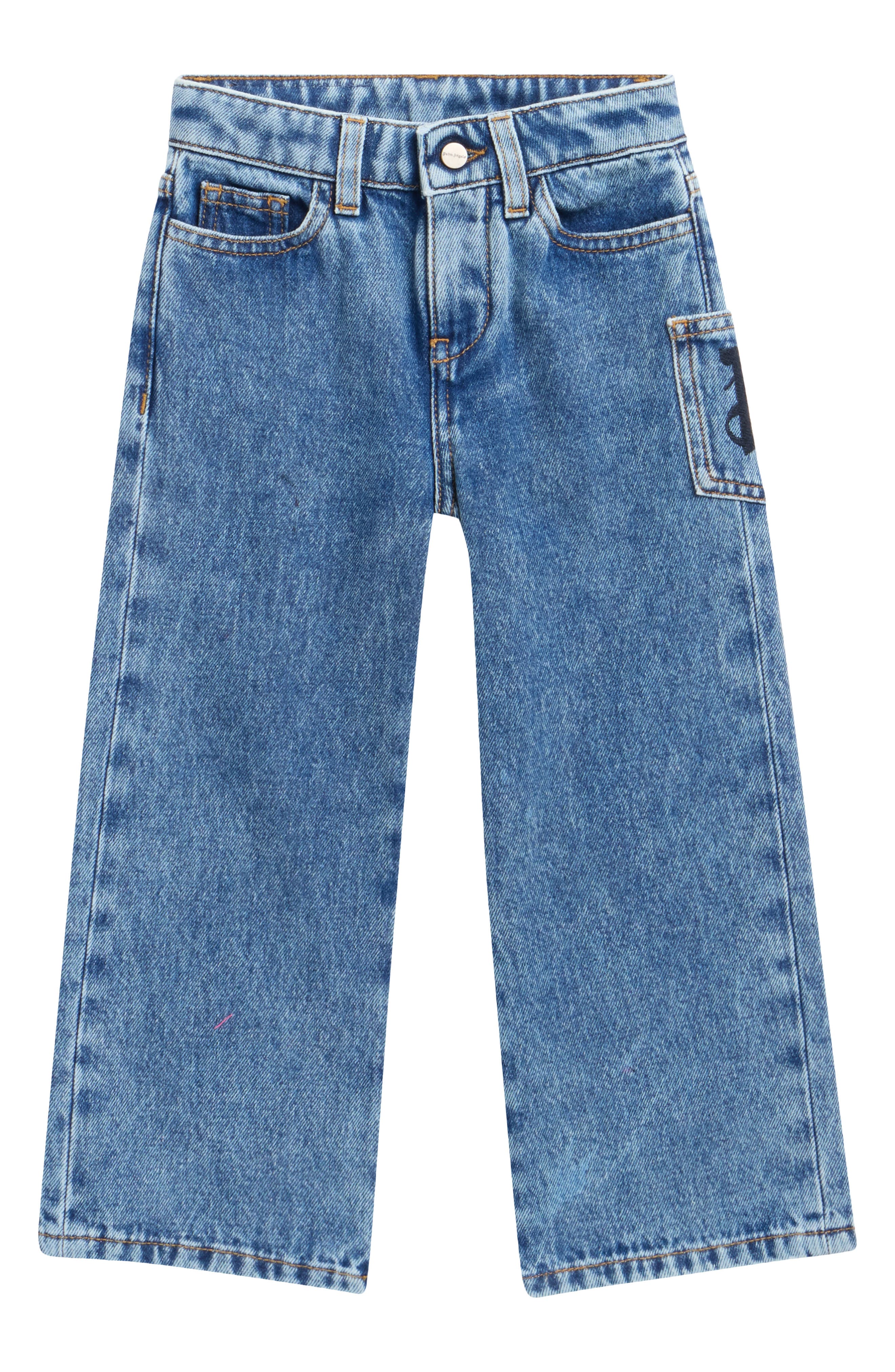 Kids' Embroidered Wide Leg Jeans