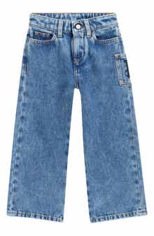 Kids' Embroidered Wide Leg Jeans