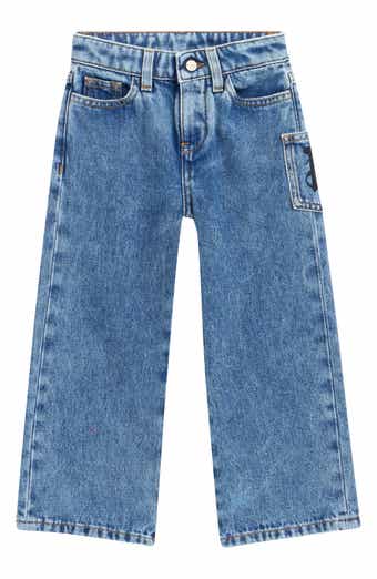 Kids' Embroidered Wide Leg Jeans