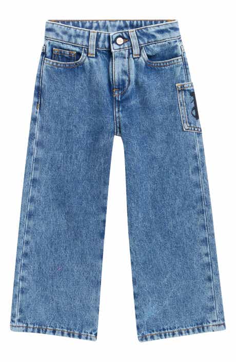 Kids' Embroidered Wide Leg Jeans