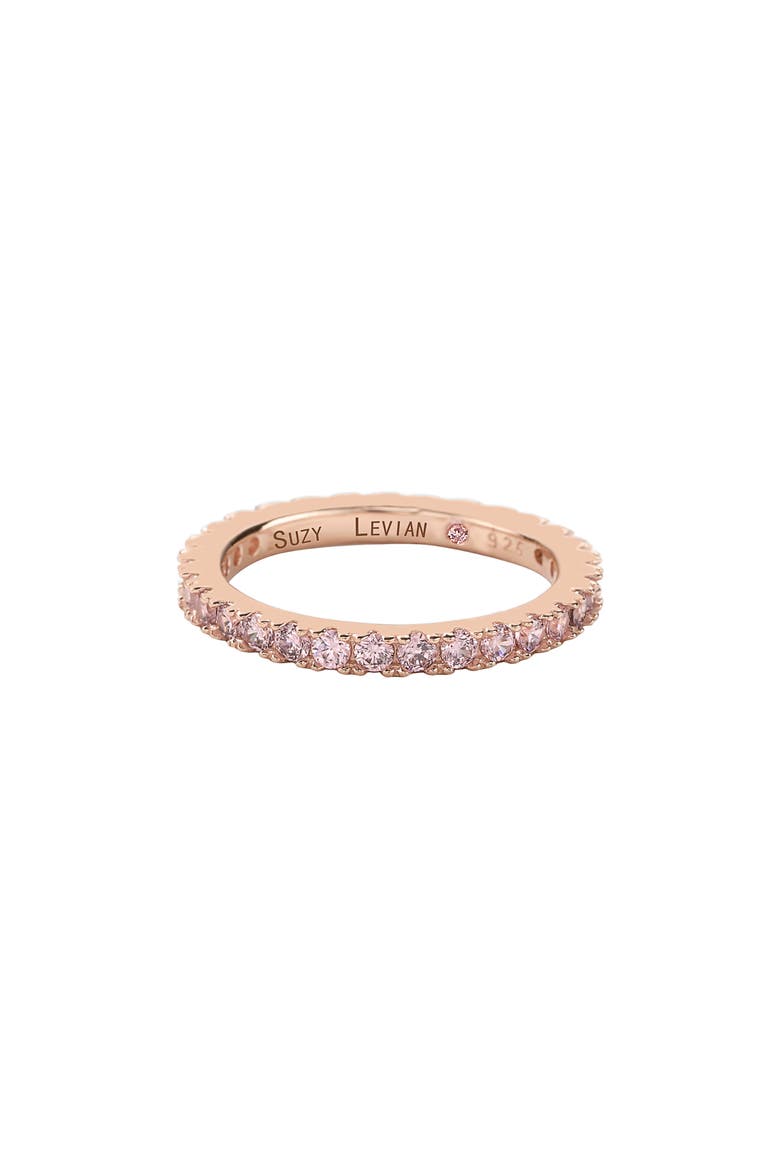 Cubic Zirconia Stacking Ring, Alternate, color, PINK