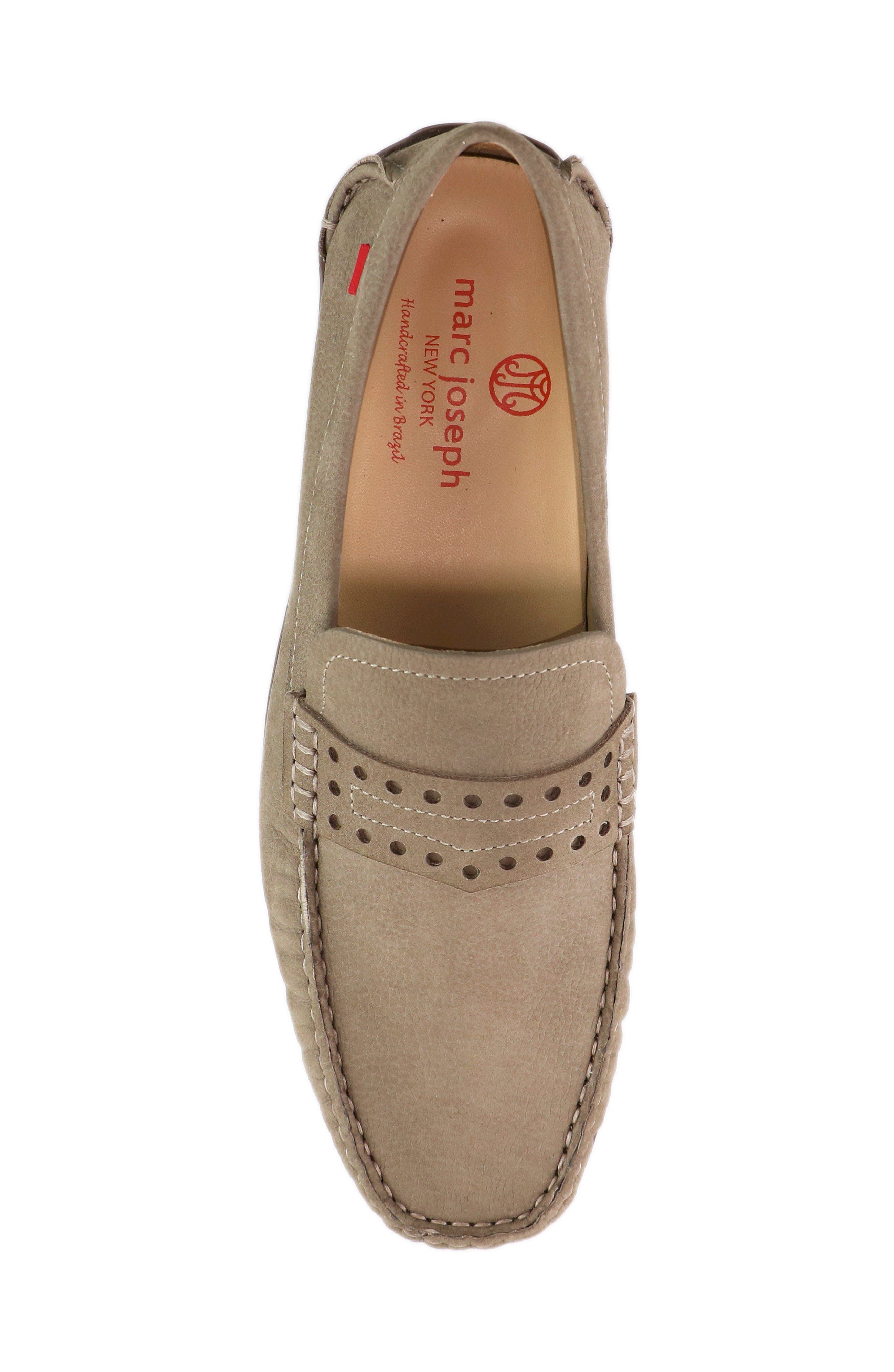 Bradford Street Leather Penny Driver Loafer, Alternate, color, Taupe Italo Grainy