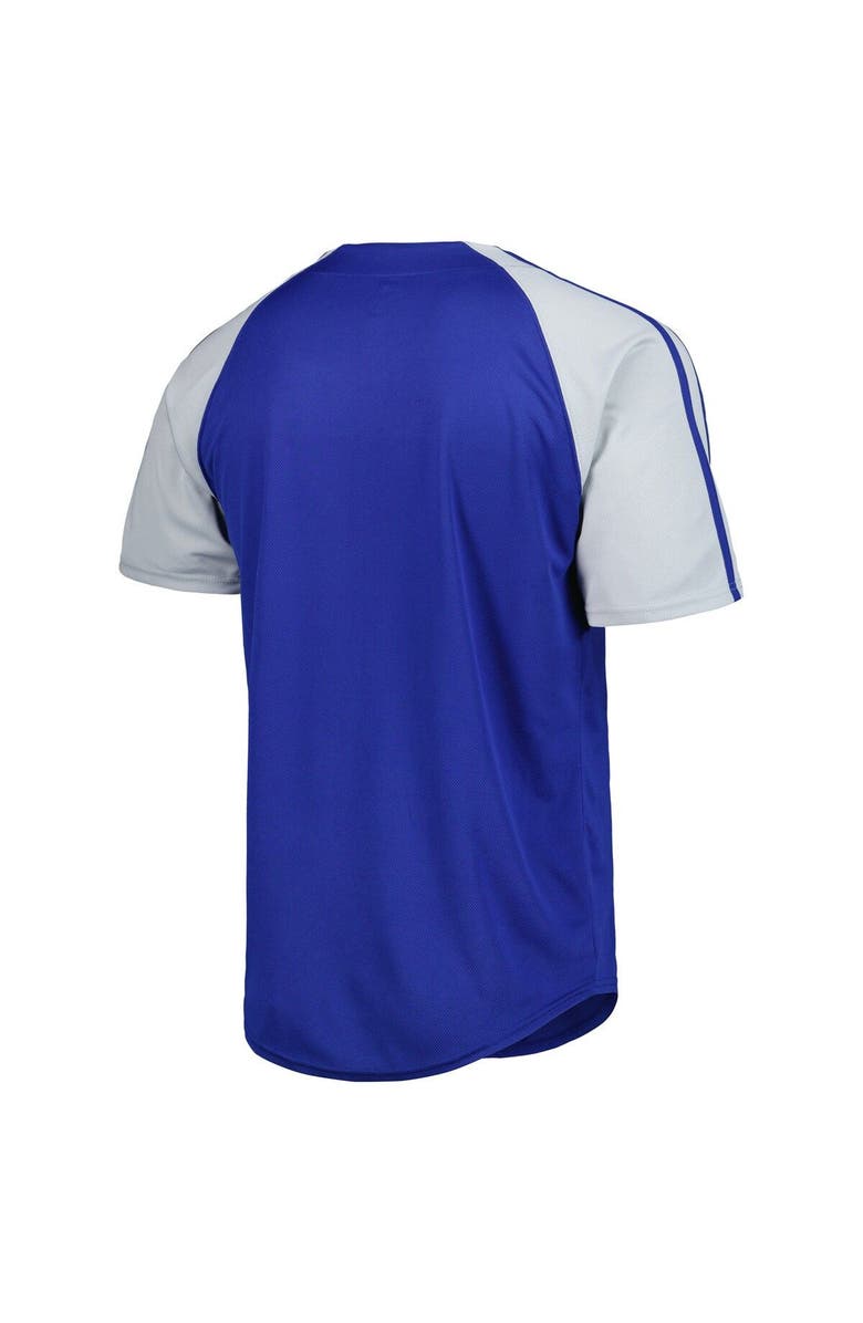 STITCHES Men's Stitches Royal Los Angeles Dodgers Button-Down Raglan Fashion Jersey, Alternate, color, 