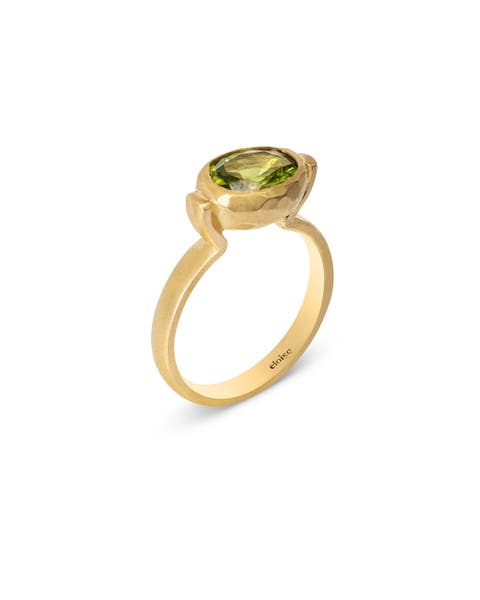 Ellipse Ring with Gemstone