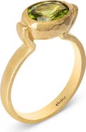 Eloise Jewelry Ellipse Ring with Natural Gemstones. Handmade in Italy