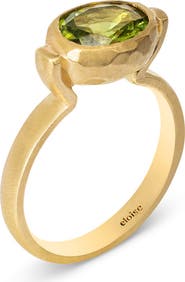 Eloise Jewelry Ellipse Ring with Natural Gemstones. Handmade in Italy