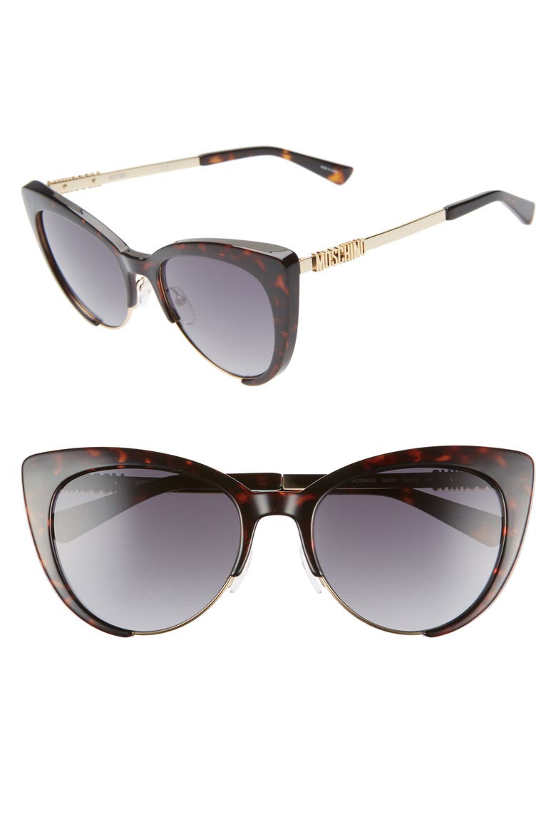 55mm Cat Eye Sunglasses, Main, color, DARK HAVANA