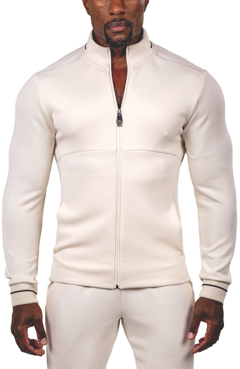 Maceoo Marthyr0001 White Zip Sweatshirt, Main, color, White