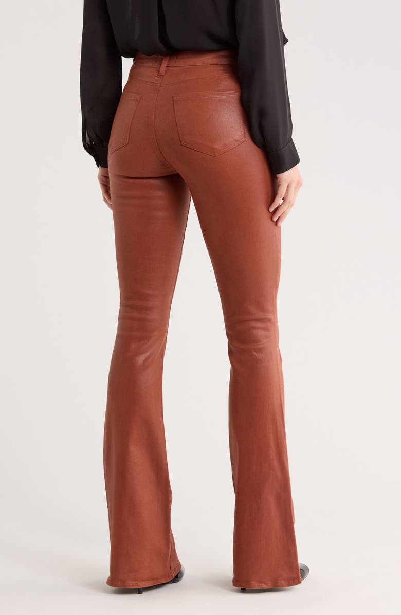 L'AGENCE Marty Coated High Waist Flare Leg Jeans, Alternate, color, Rich Ginger Coated
