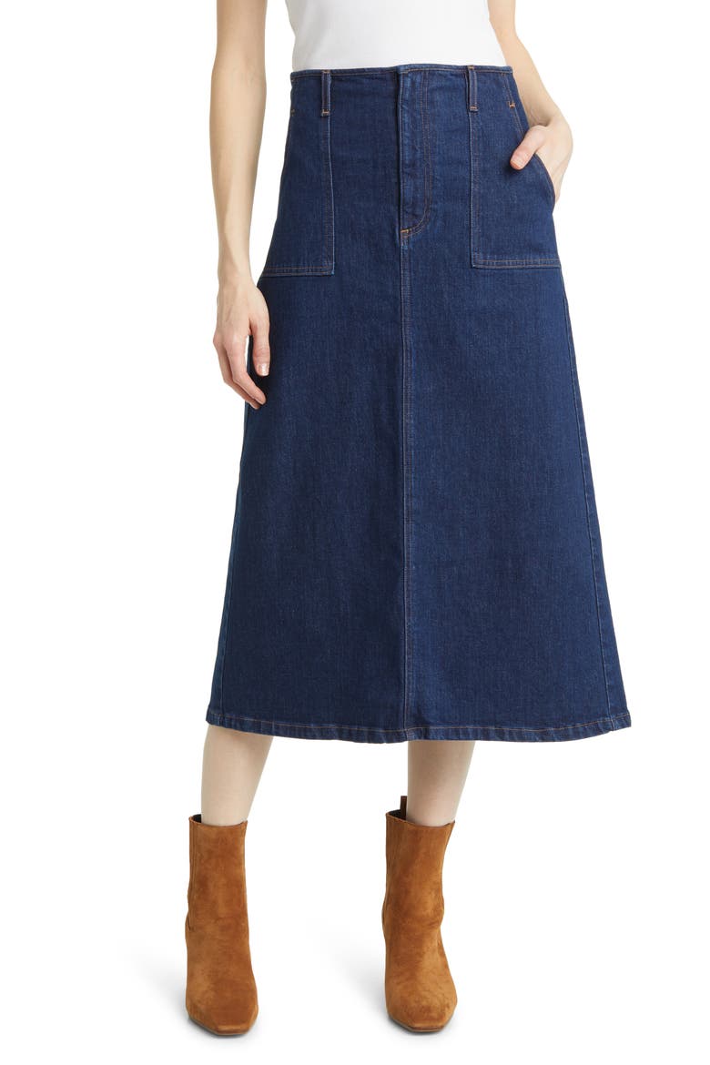 Jocelyn Denim Skirt, Main, color, INK