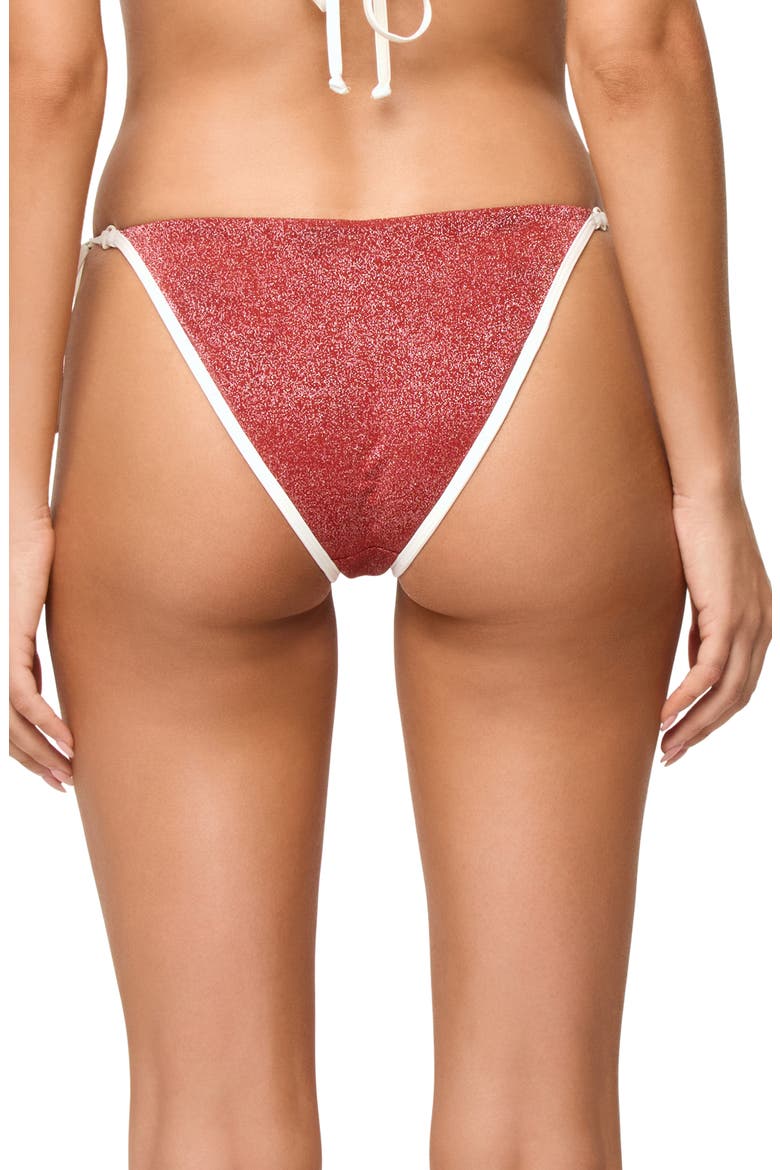 Banning Full Coverage Side Tie Bikini Bottoms, Alternate, color, REDWOOD/ CREAM