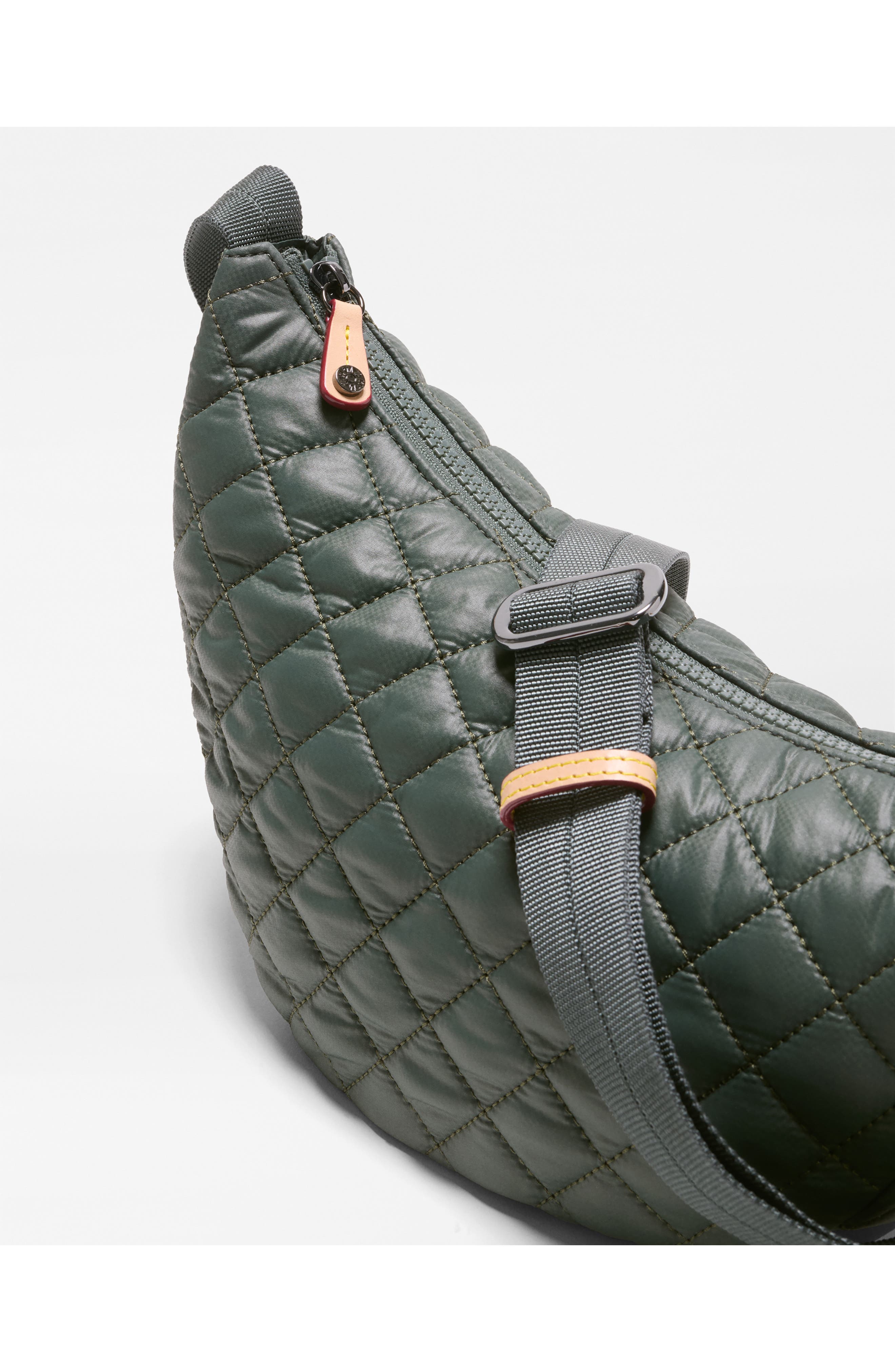Small Metro Smile Quilted Nylon Crossbody Bag, Alternate, color, JUNIPER