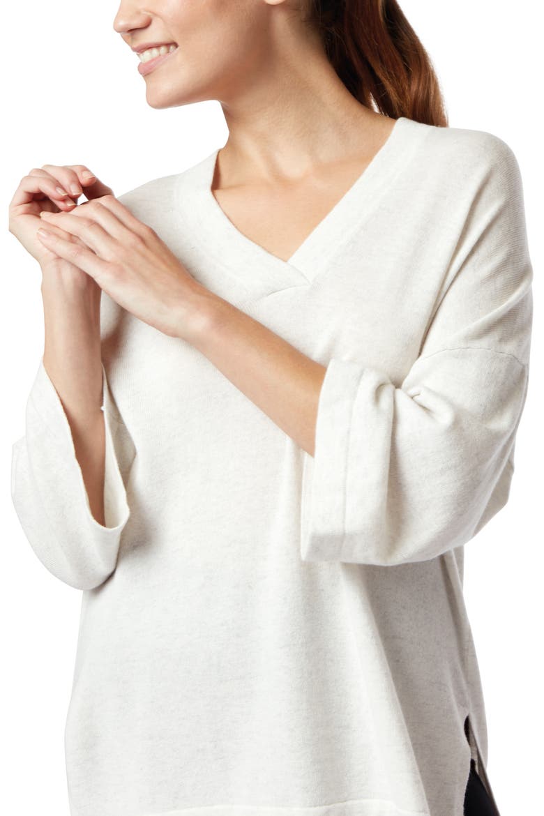 Wool Blend V-Neck Tunic, Alternate, color, CLOUD MARL