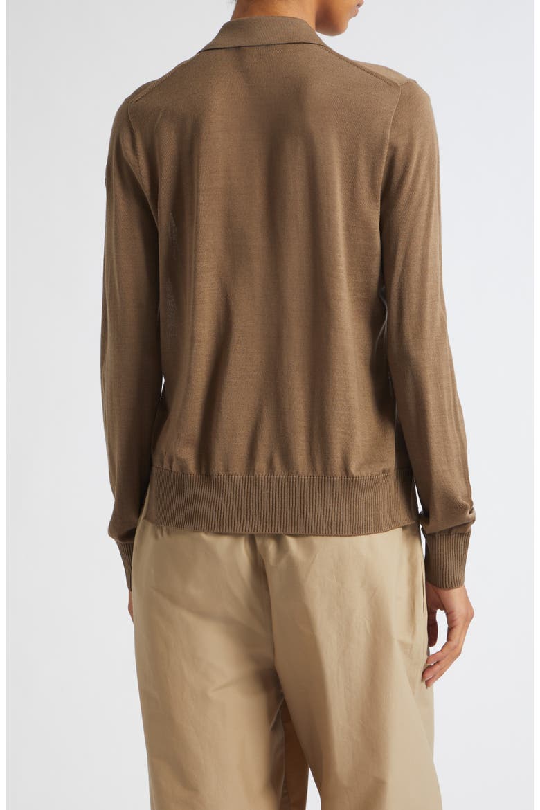 Wool Long Sleeve Polo, Alternate, color, BEIGE