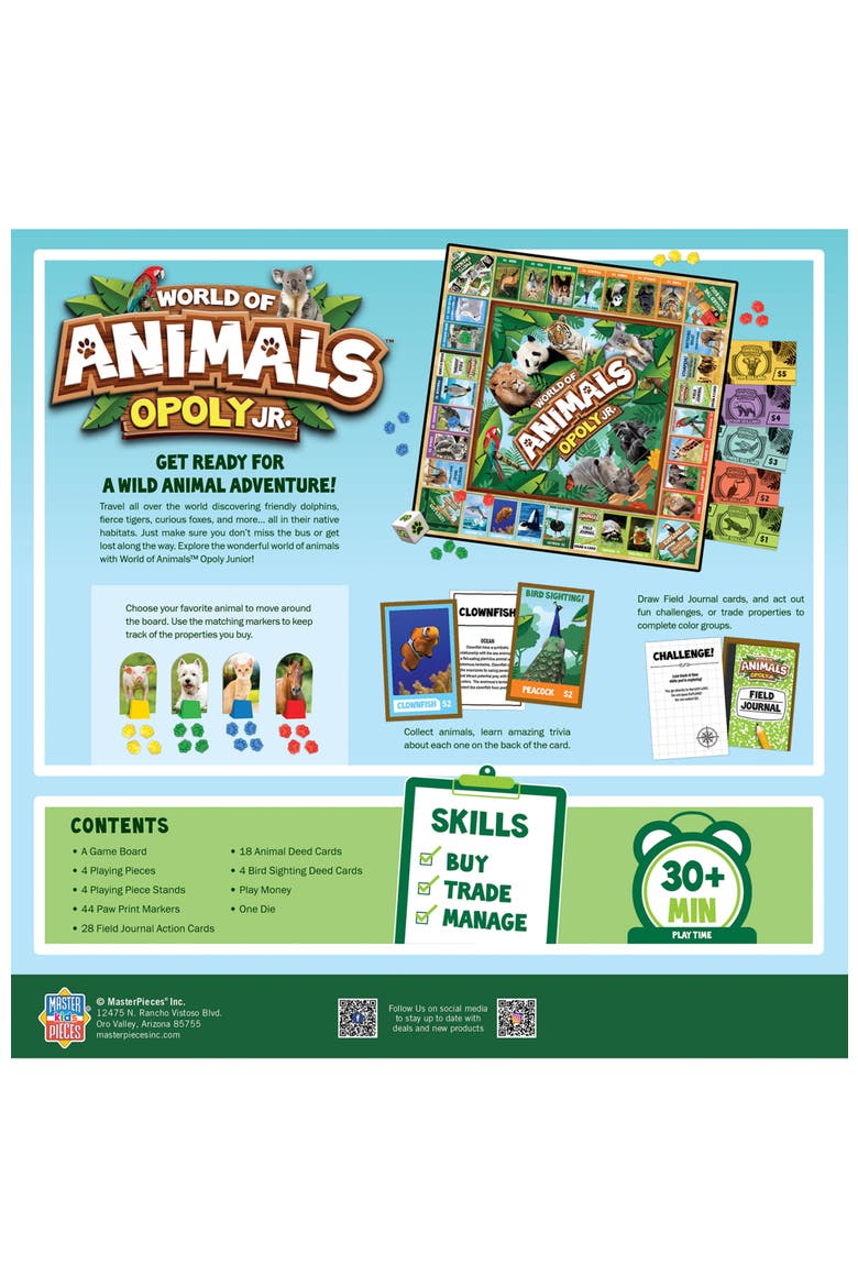 World of Animals Opoly Junior, Alternate, color, Multicolor