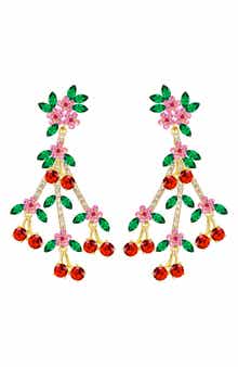 EYE CANDY LOS ANGELES Donya Cherry Cubic Zirconia Drop Earrings