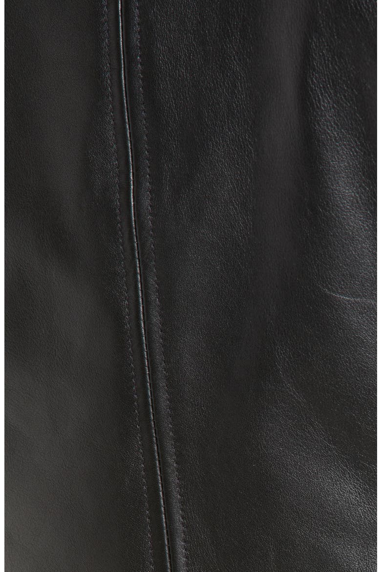 Leather Moto Jacket, Alternate, color, BLACK